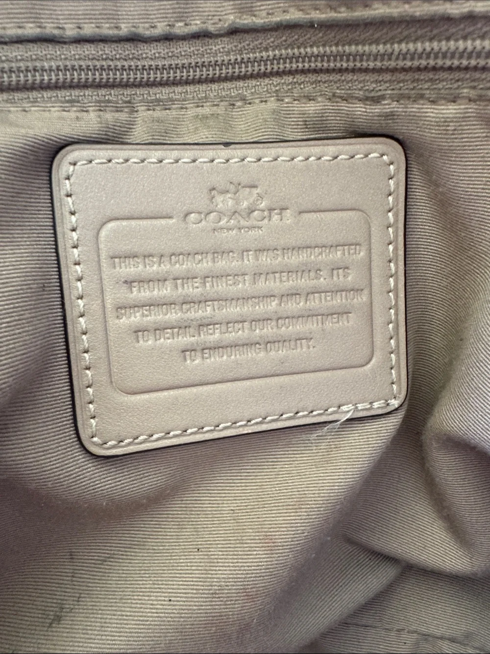 Coach Metallic Taupe Signature Dome Satchel